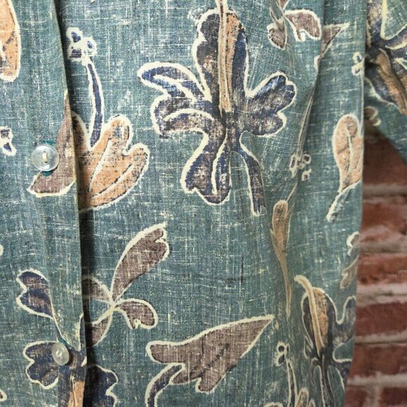 Vintage Mark Raystein Hawaiian Shirt Green – Men’s Small Button Down Aloha Top - Picture 6 of 7